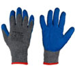 Latex-coated cotton gloves, 90 gr. (grey with blue coating).