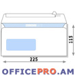 Envelope with transparent window, white, peel & seal, 115 x 225mm (A4 paper folded 3 times).