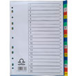 Page divider, plastic, A4 format, numeric, 20 sections.