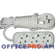 3 outlets indoor extension cord, with common switch and 3 m durable cable,  10A, 250V.