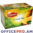 Чай Lipton в пакетиках. В упаковке 20 пакетов., с ароматом лимона.