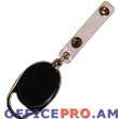 Badge extension with a fastening place to clothes and to a badge. Extension length 80 cm., Black color.