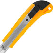 Knife, blade size 18mm x 8cm, plastic handle, skidproof rubber grip, metallic protector.