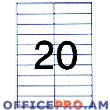 Бумага А4  самоклеющаяся, матовая белая, для офисной техники, разделенная на, 20 частей -105 х 29 мм