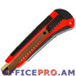 Knife, blade size 18mm x 8cm, plastic handle, skidproof rubber grip, metallic protector, գույնը կարմիր։