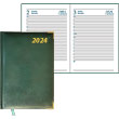 Ежедневник на 2024 год на английском языке, формата А5, губчатой поверхностью и металлическими уголками., зеленый.