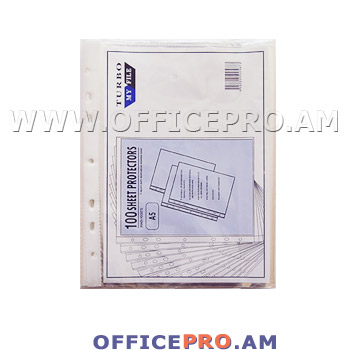 Pocket-file A5, polyethylene, transparent, 100 pcs in a pack.