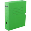 Короб архивный с клапаном из КАРТОНА, для бумаг размером А4, ширина 75 мм, вместительность 700 листов, зеленый
