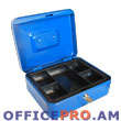 Cash box, 5 divisions: 1 for paper notes, 4 for coins. Dimensions: 25 * 19 * 9 cm.