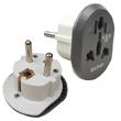 Universal electrical adapter for European standard electrical outlets.