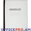 Clerical book, 100 white lined pages, ofset paper, soft cover.