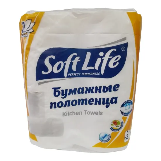 Kitchen towel 2 rolls, 2 ply, 25.0*22.0cm sheet size, 12.5m per roll