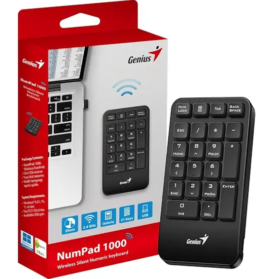 Ստեղնաշար թվային անլար Genius NumPad 1000 Black 