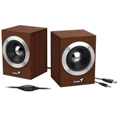 Колонки Genius SP-HF280, дерево, раземер 140х102х120 мм. Мощьность 2*1,5W. Подключение кабельное - USB.
