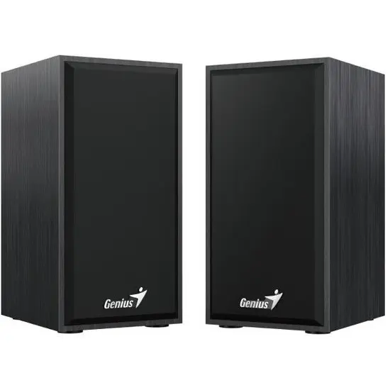 Колонки Genius SP-HF180, цвет черный, раземер 77х150х100 мм. Мощьность 2*3W. Подключение кабельное - USB.