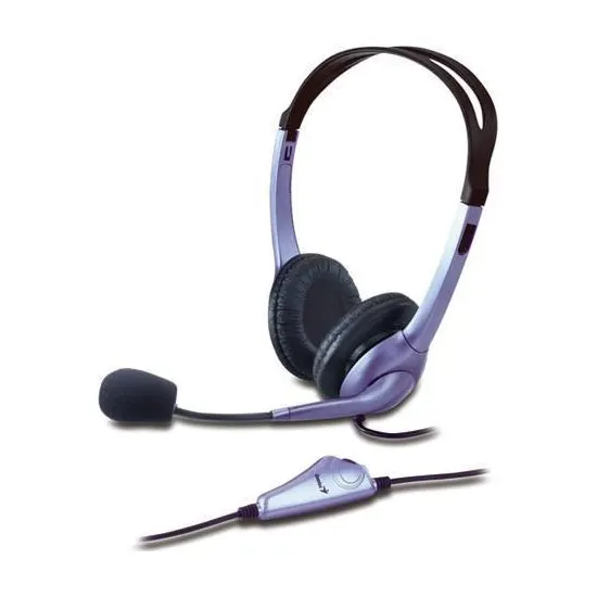 Наушник с микрофоном, регулятором громкости,  Genius HS-04.S, длина шнура 1,8м. Соеденяется с системным блоком двумя 3,5мм-им кабелями.