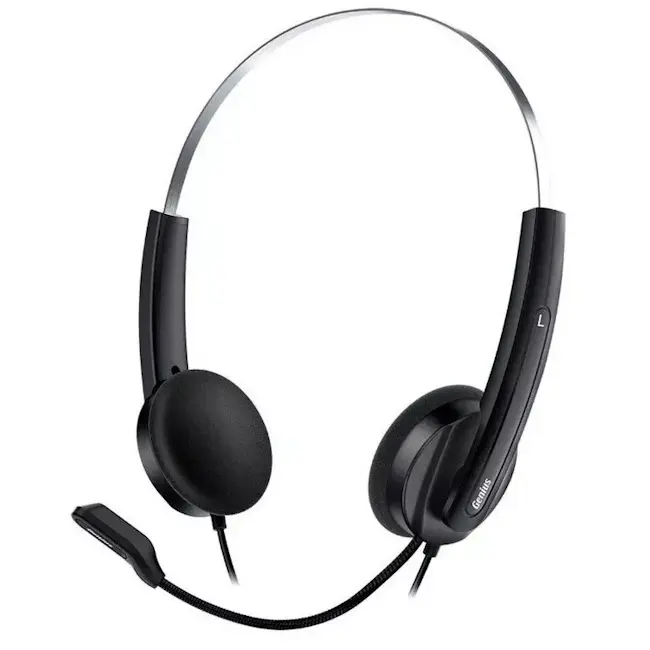 Ականջակալներ միկրոֆոնով, լարային GENIUS HS-220U BLACK USB