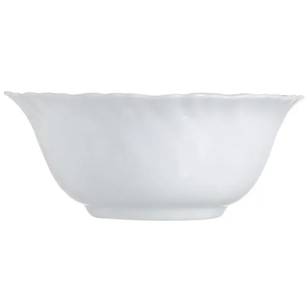 Глубокая стеклянная тарелка диаметром 20 см, цвет белый