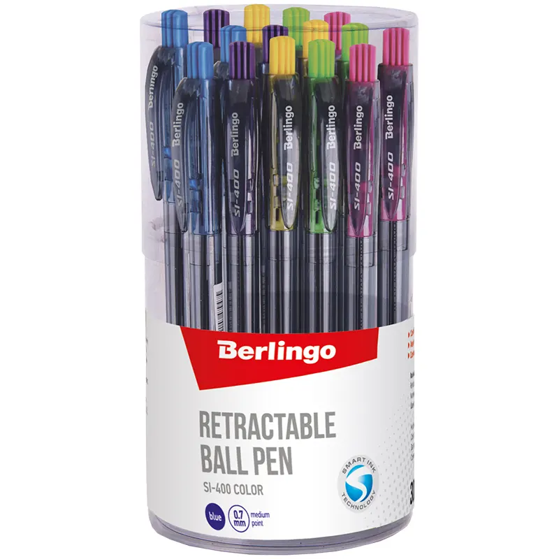 Ручка шариковая  с пружинным механизмом, SL-400, толщина стержня 0.7мм