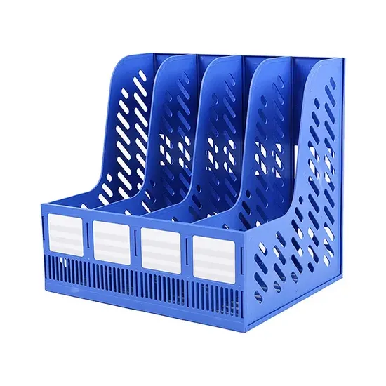 Magazine rack, 4 sections 8cm each, format A4, blue