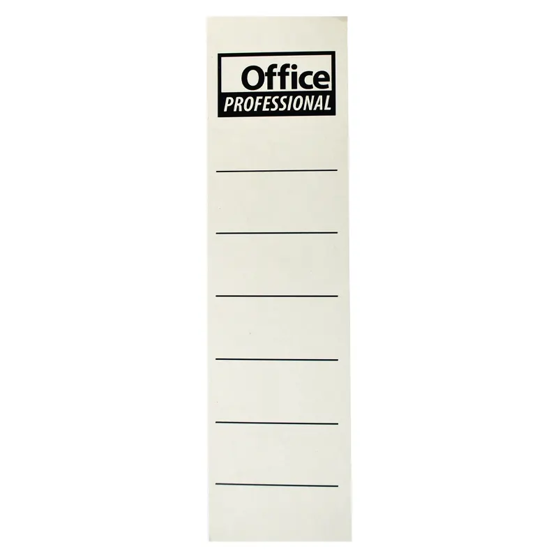 Box file side lable. Width