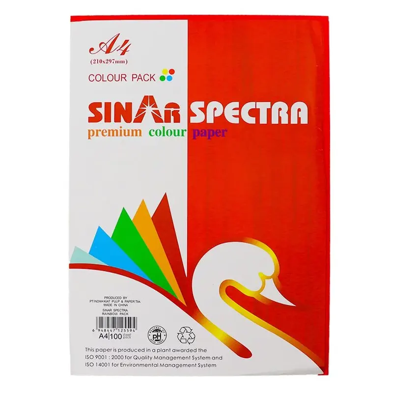 Бумага разноцветная, А4, 80гр, 250 листов, 10 цветов