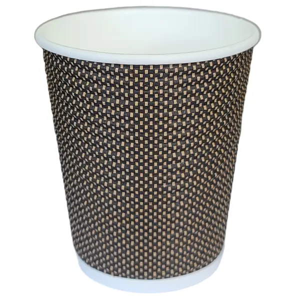 Стакан бумажный, двухстенный, коричневый, фигурный, 250 мл. Предназначен для горячей воды. В упаковке 25 штук.