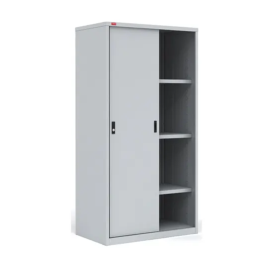 Metal filing cabinet SHAM-11.K, 3 shelves, 1 mortise lock, 1860*950*450 sm, H*W*D, weight 56 ​​kg. Shelf load 60 kg. Delivery within 3 business days.