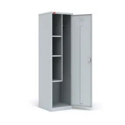 Metal cabinet for storing clothes and equipment ShRM-AK-U, 3 shelves, 1 crossbar, 2 hooks, 1 mortise lock, 1860*500*500 sm, weight - 29 kg. Delivery within 3 business days. 