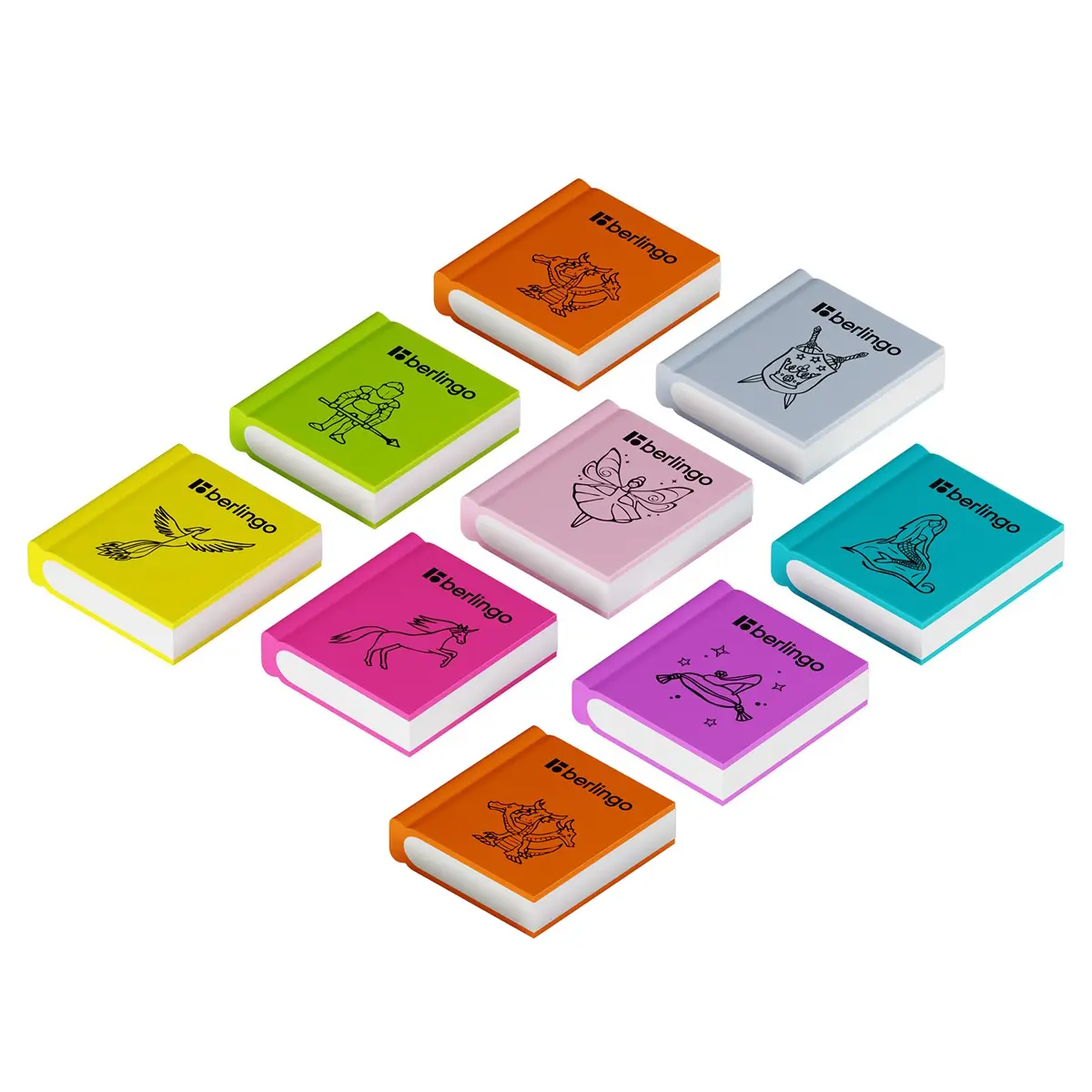 Ջնջոց 28 x 25 x 7 մմ, գիրք, գույների տեսականի