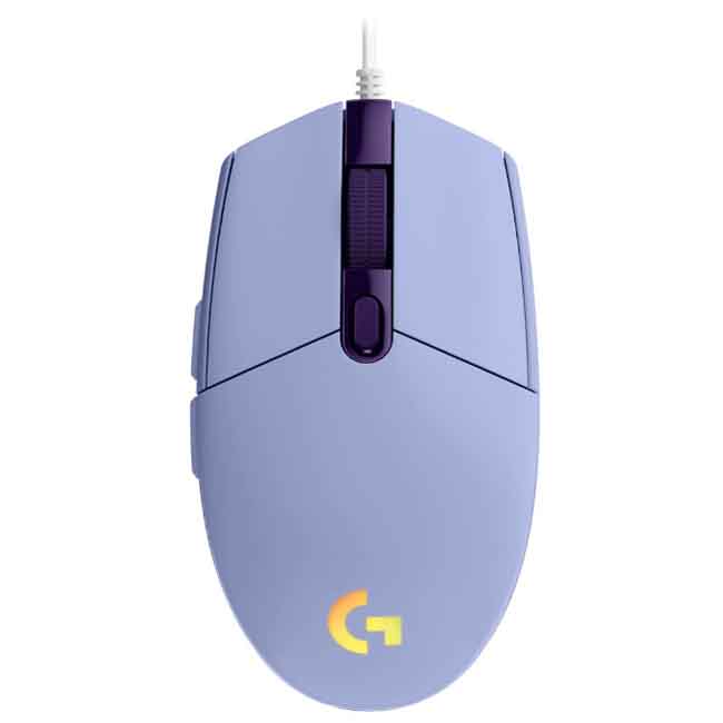 Մկնիկ լարային Logitech G203 LIGHTSYNC Gaming LILAC, միացումը USB (L910-005853)