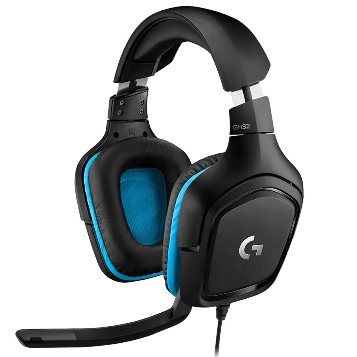 Ականջակալ Logitech Headset G432 Black/Blue, լարային, խաղային (L981-000770)