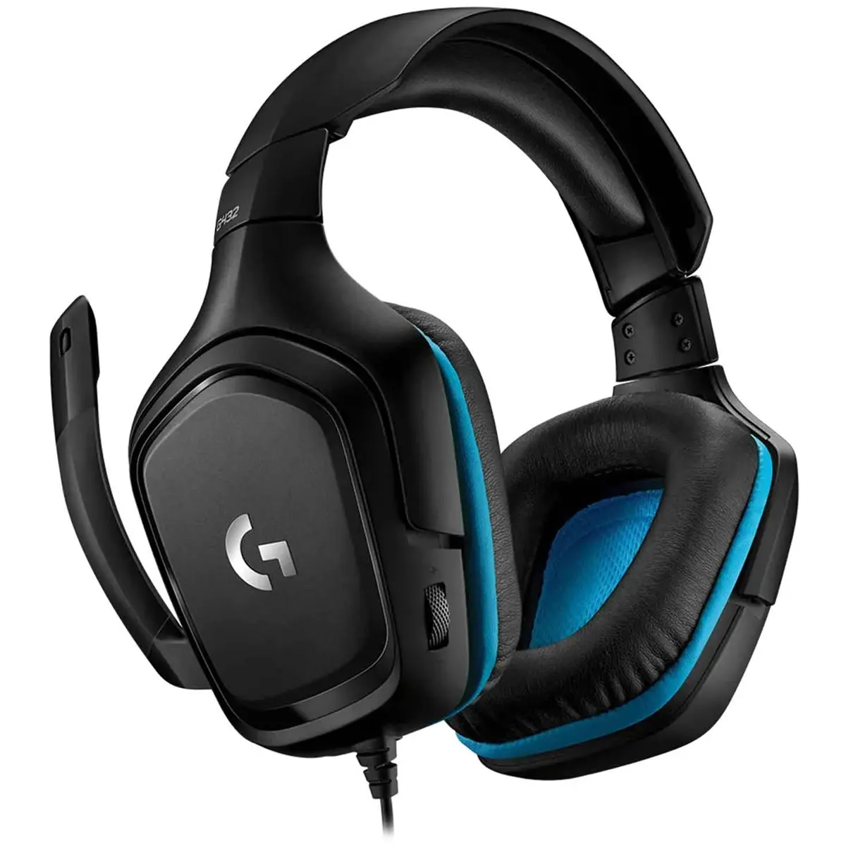 Ականջակալ Logitech Headset G432 Black/Blue, լարային, խաղային (L981-000770)
