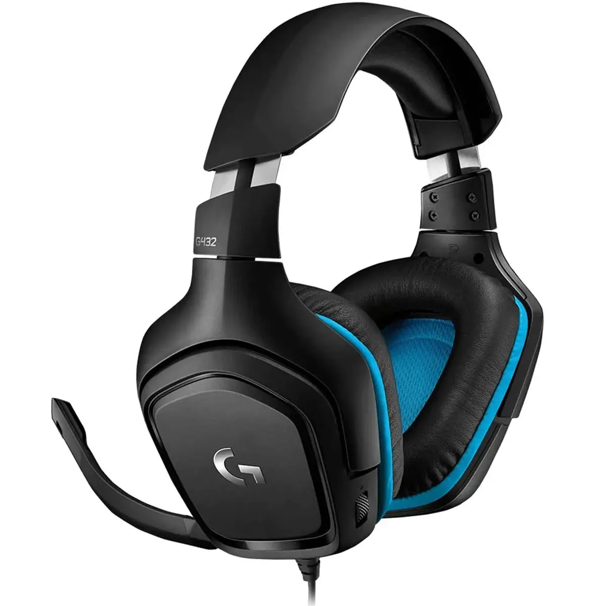 Ականջակալ Logitech Headset G432 Black/Blue, լարային, խաղային (L981-000770)
