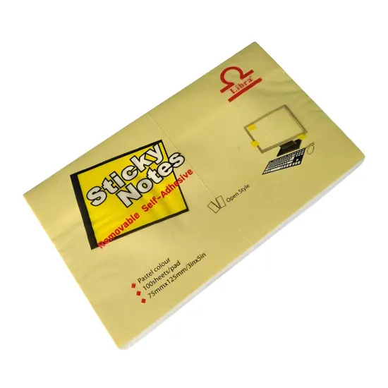 Թերթիկներ նշումների համար, կպչուն, 76մմ x 127մմ, 100 թերթ, դեղին