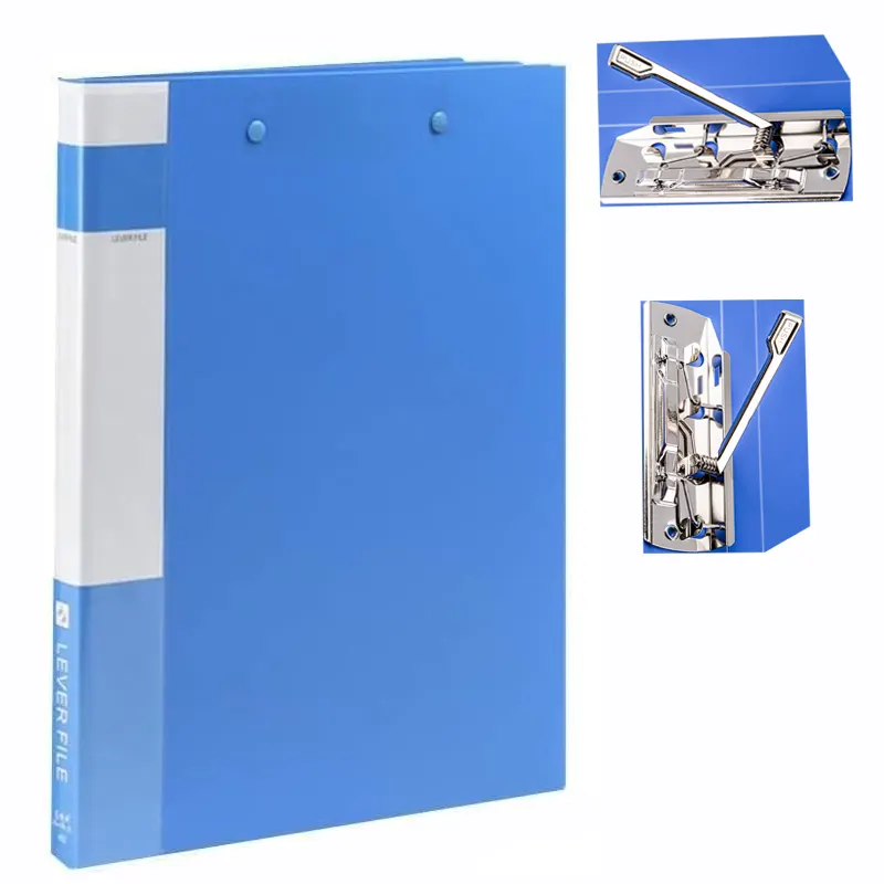 Папка с двумя зажимами, формат А4, толщиной 900 микрон, синего цвета