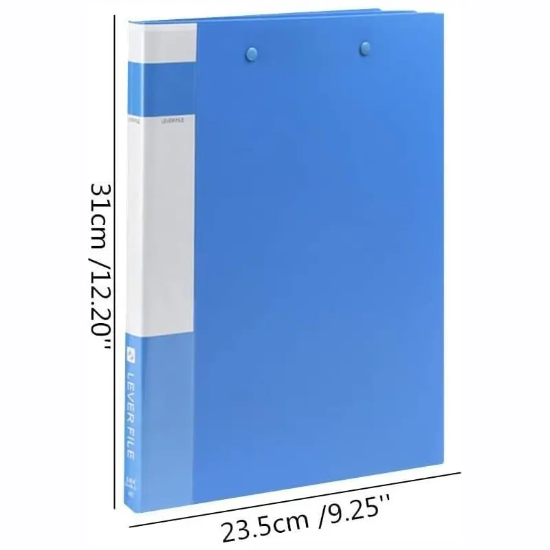 Папка с двумя зажимами, формат А4, толщиной 900 микрон, синего цвета