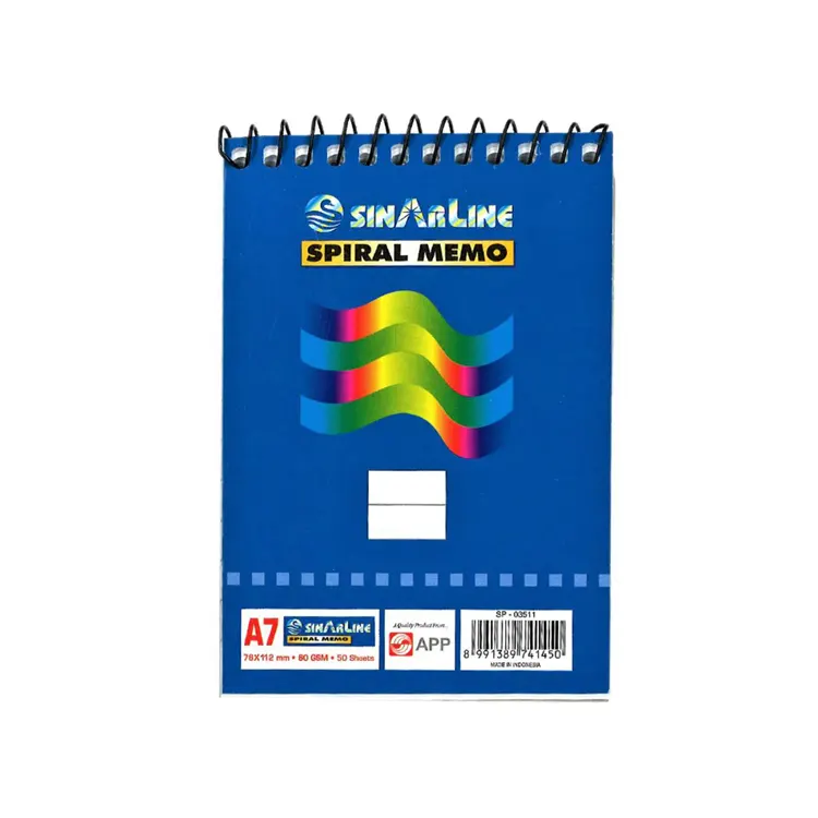 Notebook A7, 60 pages with side spiral (pocket size 76*112)