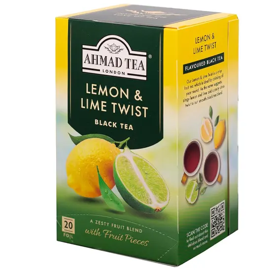 Tea  in foil packages. 20 bags per box