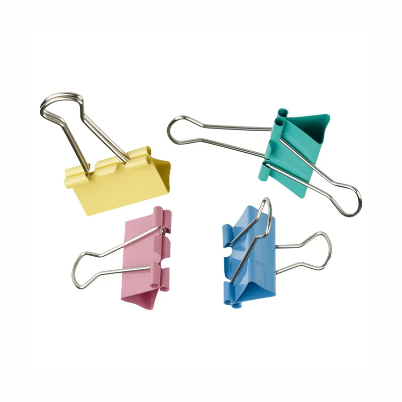 Зажим для бумаг 15мм, эффективно зажимает до 40 листов, в пачке 12 штук