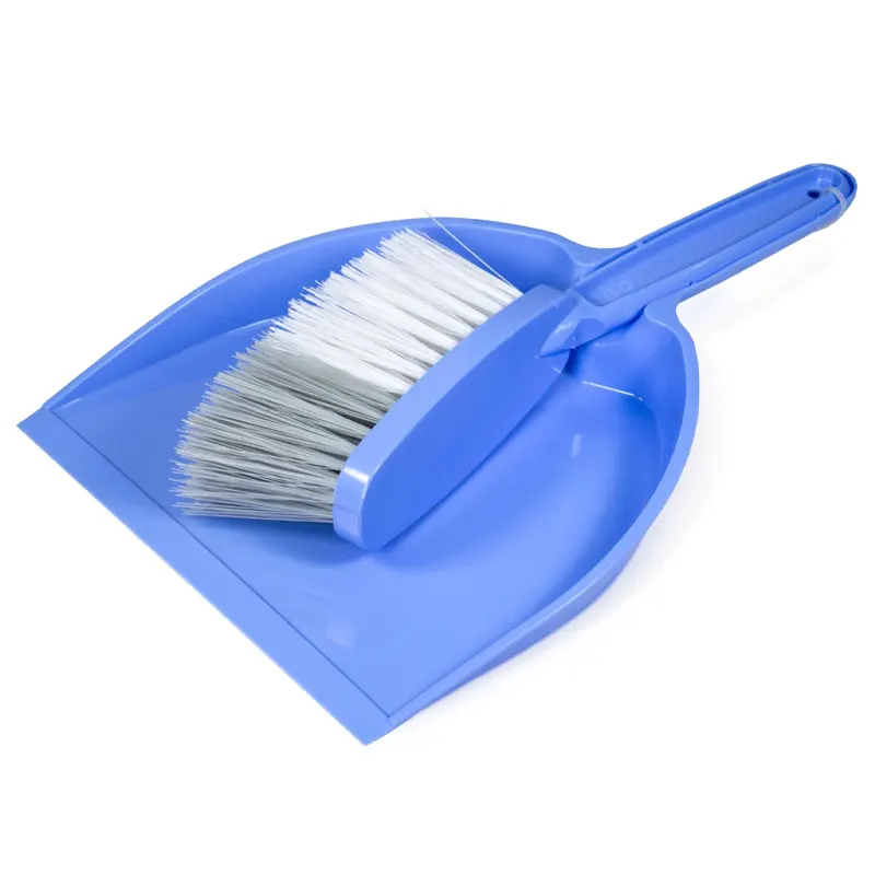 A set of a brush and dustpan with rubber lip