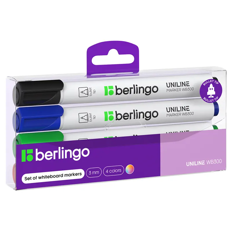 Marker for magnetic boards, 4 colors (black, blue, red, green)