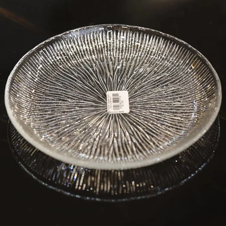 Стеклянная тарелка диаметром 25 см, прозрачный