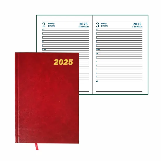 Ежедневник на 2025 год, формата А5, на английском языке, с твердым переплетом
