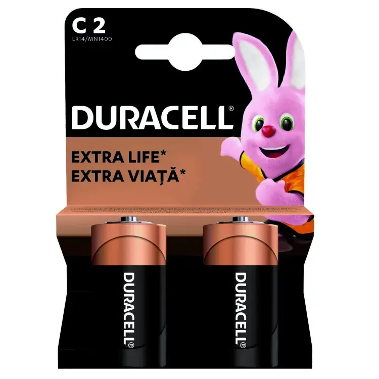 Alkaline batteries, heavy duty,С, 1.5 V, R14, 2 pcs