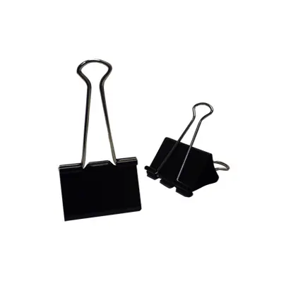 Binder clip, 25mm, efficiently binds from 60 to 90 pages, 12 pieces in a pack