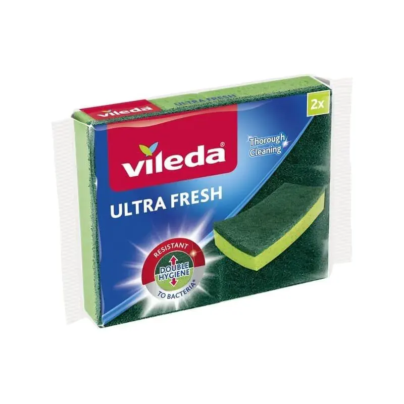 Sponge Ultra Fresh, Vileda, single Sponge 100% Anti Bacteria. The multi-purpose spounge removes difficult dirt without scratches