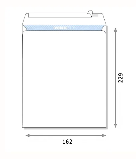 Ծրար, սպիտակ գույնի, առանց գրությունների, A5, 176 x 254 մմ, ինքնասոսնձվող  (А4 ֆորմատի թուղթը 2 մասի բաժանած)