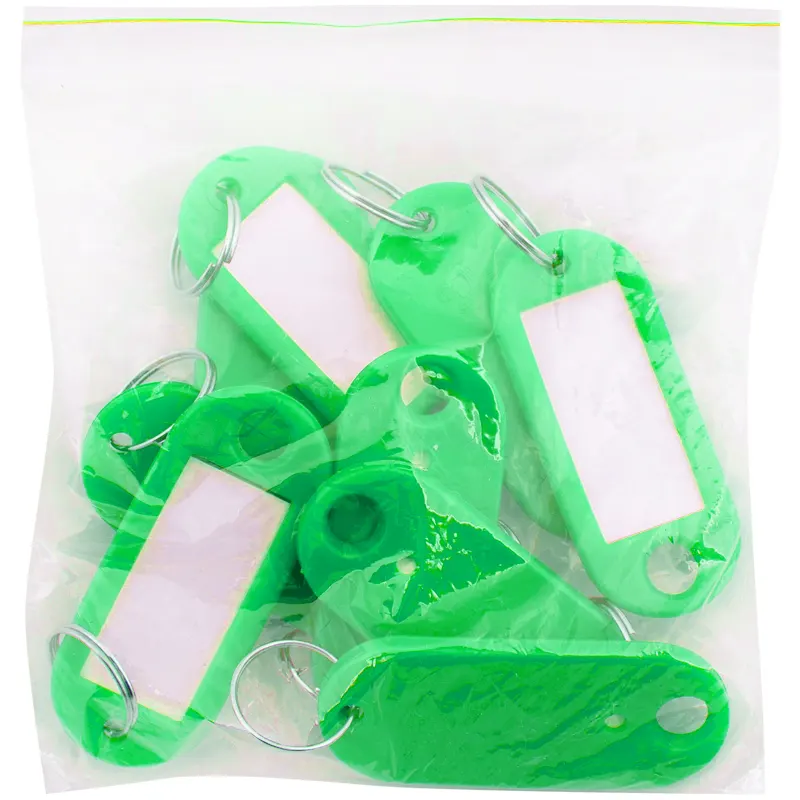 Брелок для ключей с кольцом для ключа и местом для надписи, 10 шт