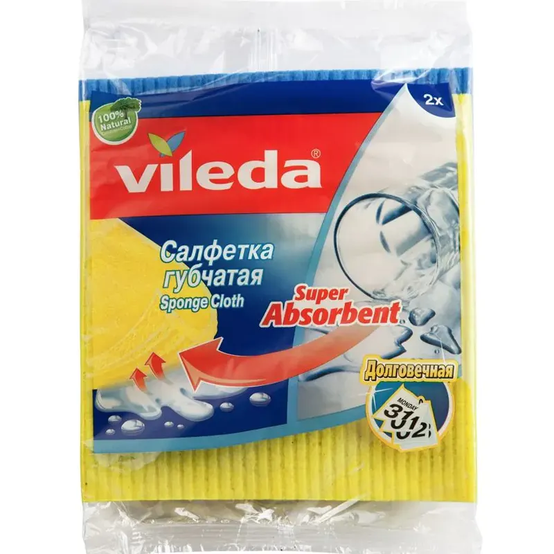 Салфетка Vileda, губчатая, 2 шт